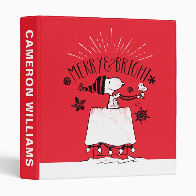Classeur Snoopy et Woodstock - Joyeux et lumineux (Devant/Côté)