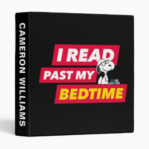 Classeur Snoopy "I Read Past My Bedtime"