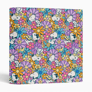 Classeur Snoopy & Motif de fleurs de bois