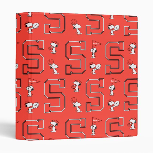 Classeur Snoopy Varsity Motif sportif (Devant/Côté)