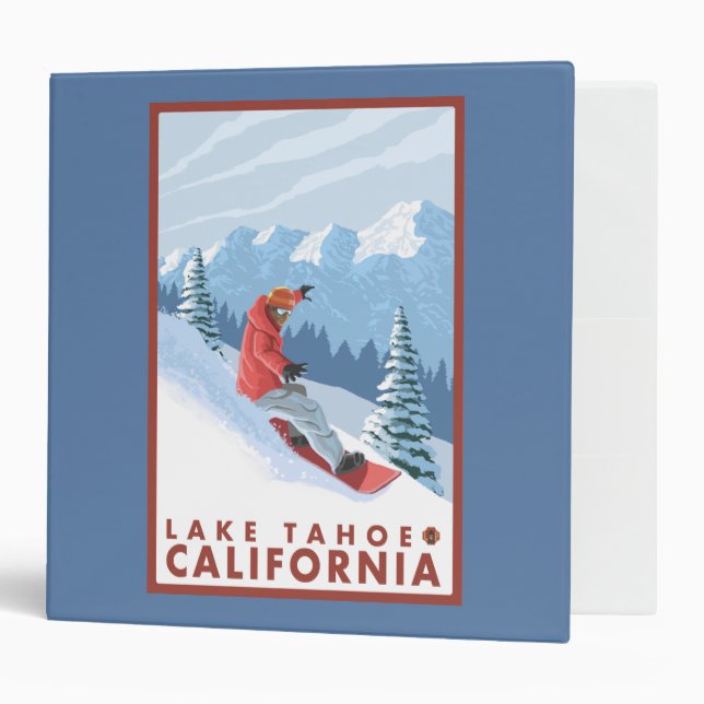 Classeur Snowboarder Scene - Lac Tahoe, Californie (Devant/intérieur)