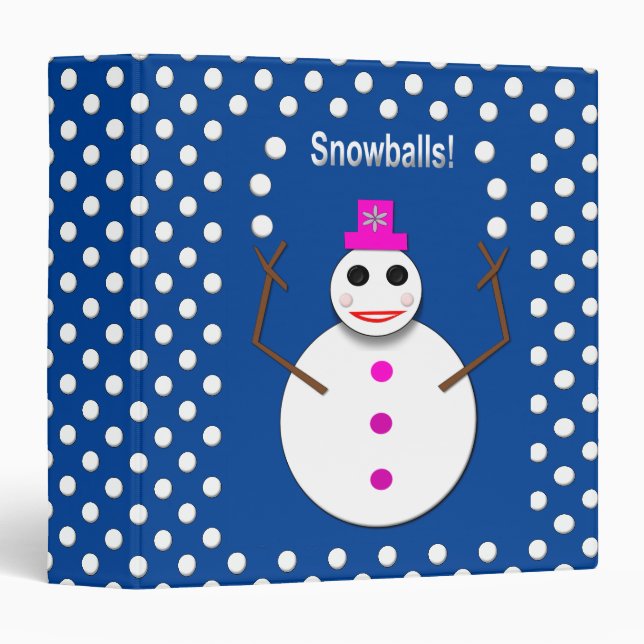 Classeur Snowlady de Noël Jongler boules de neige amusant (Devant/Côté)