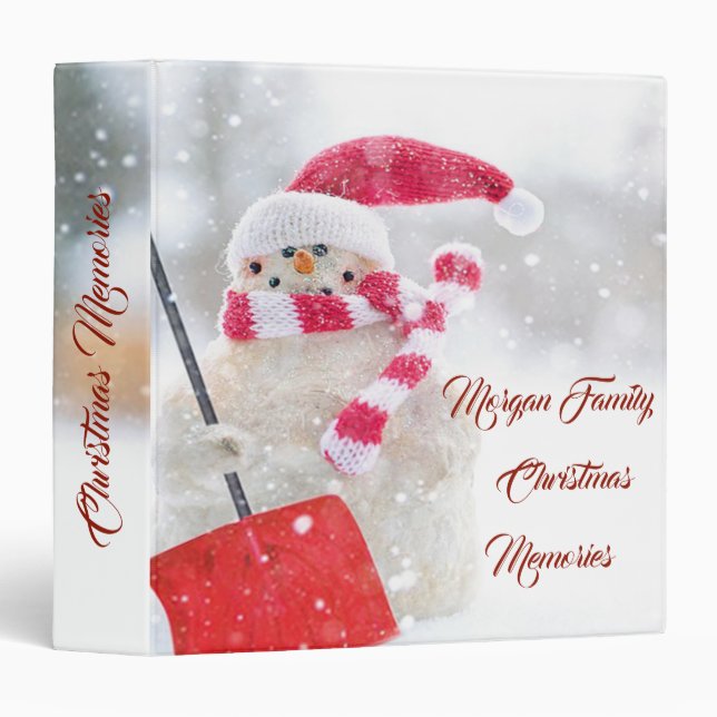 Classeur Snowman avec le chapeau de Noël Souvenirs (Devant/Côté)