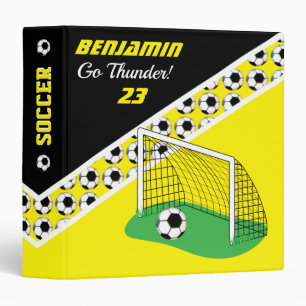 Classeur Soccer Sports Yellow Motif Nom de l'équipe Numér