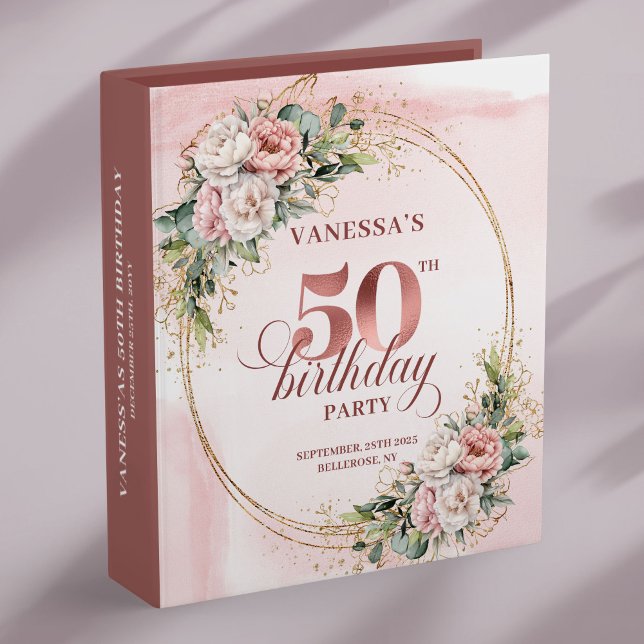 Classeur Soft Blush Rose Gold 50th Birthday Keepsake Binder (Soft Blush Rose Gold 50th Birthday Keepsake Binder)
