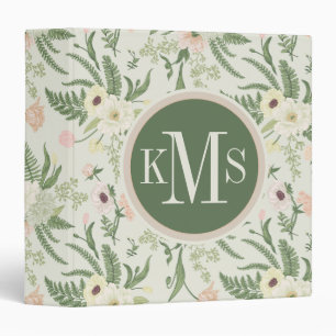Classeur Soft Mint Green Garden Motif