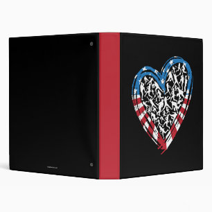 Classeur Softball - American USA Flag Heart