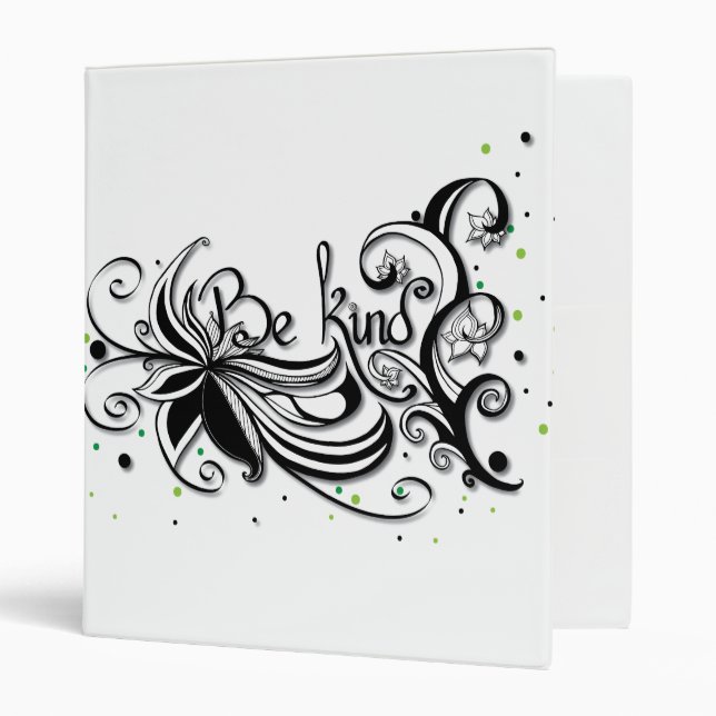 Classeur SOIS GENTIL ! Citation calligraphie inspirante (Devant/intérieur)