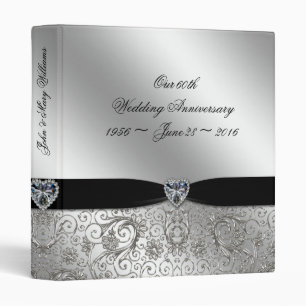 Classeur soixantième Anniversaire de noces de diamant 1"
