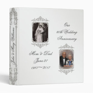 Classeur soixantième Anniversaire de noces de diamant 1"