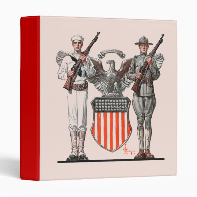 Classeur Soldat, marin et bouclier des États-Unis (Devant/Côté)