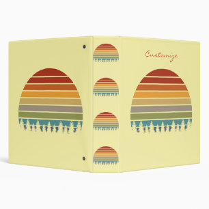 Classeur Soleil rayé multicolore avec arbres Thunder_Cove
