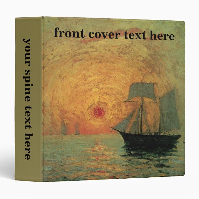 Classeur Soleil rouge par Maxime Maufra, impressionnisme Vi (Devant/Côté)