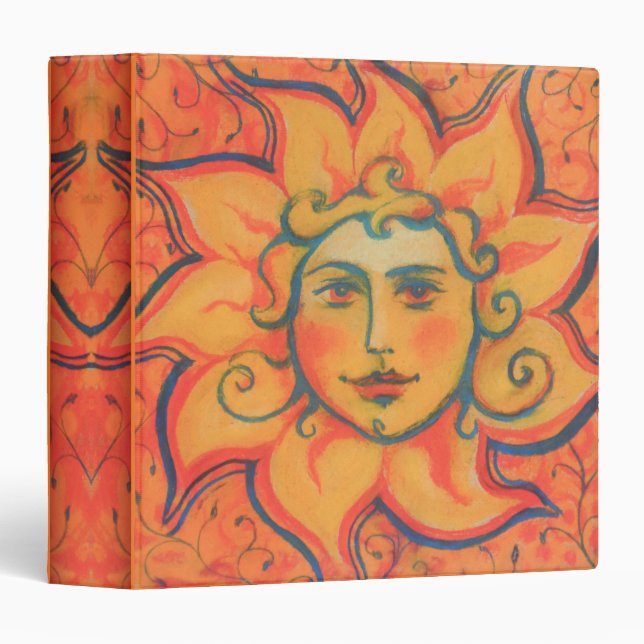 Classeur Soleil souriant, Art Imaginaire Fairytale, Jaune o (Devant/Côté)