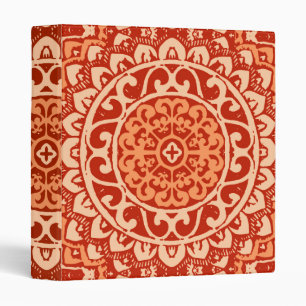 Classeur Soleil Sud-Ouest Mandala Batik, Coral Orange