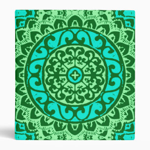 Classeur Soleil Sud-Ouest Mandala Batik, Vert citron