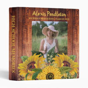 Classeur Soleil Tournesols Bois Rustique Photo Souvenirs Ly