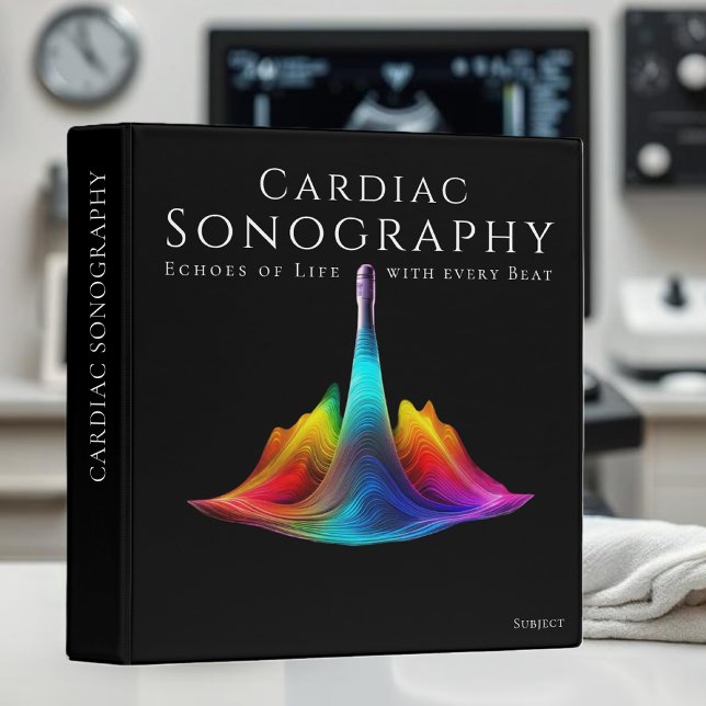 Classeur Sonographie Cardiaque - Ondes Ultrasoniques Coloré (Cardiac Sonography-Colorful Ultrasound Waves 3 Ring Binder)