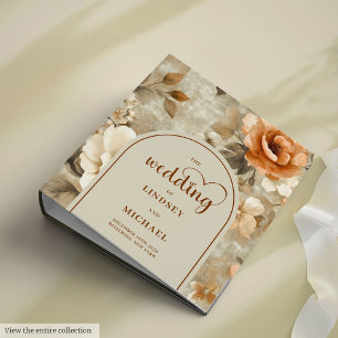 Classeur Sophistiqué Boho Rouillé Beige Sauge Floral Mémoir