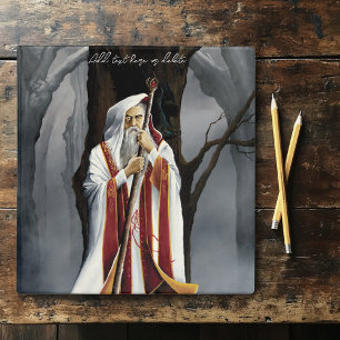 Classeur Sorcier Blanc Mystique Corbeau Arbre Fantasy