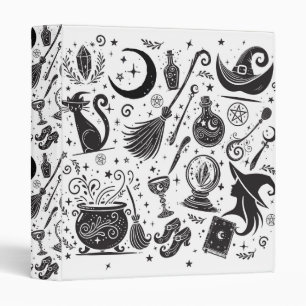 Classeur Sorcière Magique Fantaisiste Wiccan Païen Noir & B