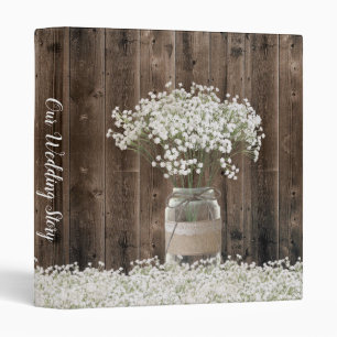 Classeur Souffle de bébé rustique Floral Jar Grange Album d