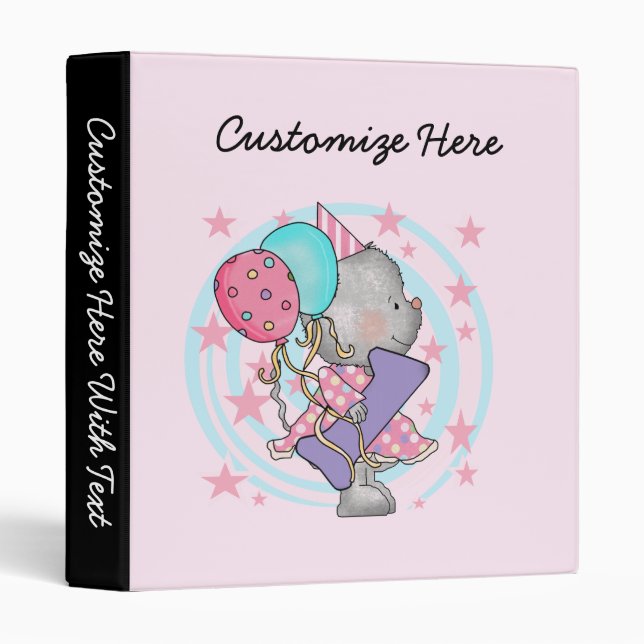 Classeur Souris 1er anniversaire T-shirts et cadeaux (Devant/Côté)