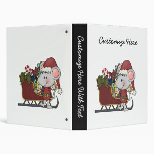 Classeur Souris de Père Noël avec le traîneau