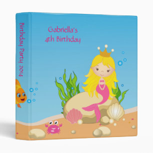 Classeur Sous la mer Blonde Sirène Anniversaire Photo Albu