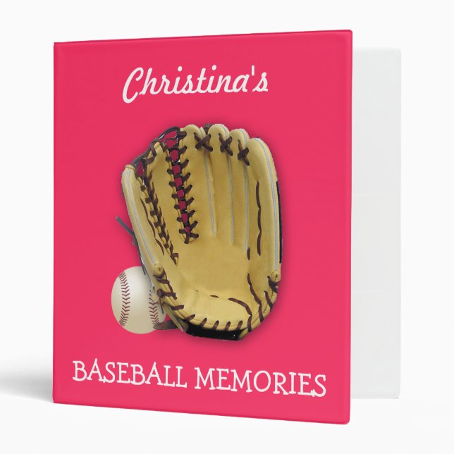 Classeur Souvenirs de baseball !/Pink-Personnaliser (Devant/intérieur)