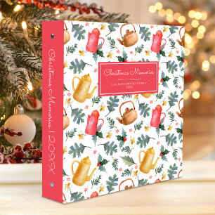 Classeur Souvenirs de Noël Motif aquarelle d'hiver Rouge
