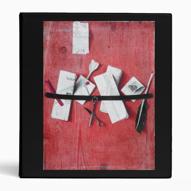 Classeur SOUVENIRS/ TITULAIRE DE LETTRE EN BOIS noir rouge  (Devant)