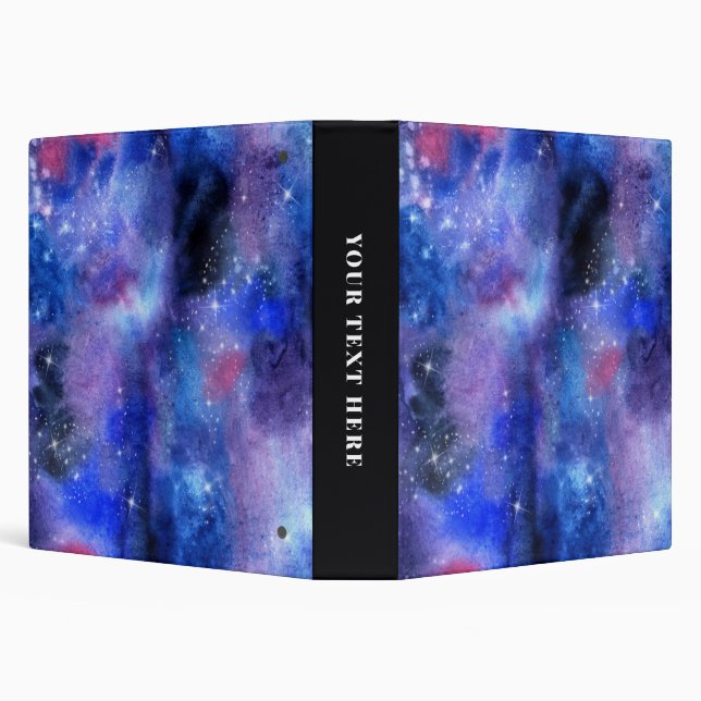 Classeur Space Blue Galaxy Stars Texte personnalisé (Arrière-plan)