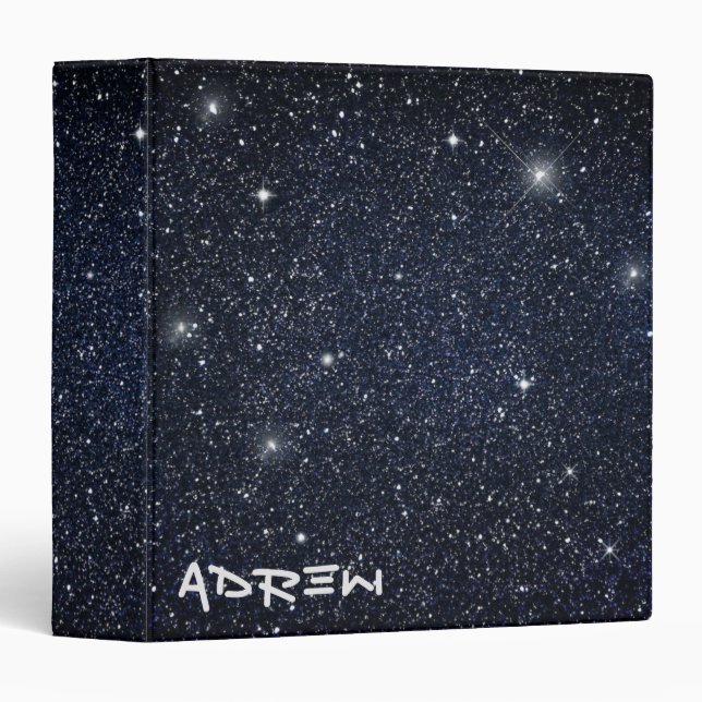 Classeur Space Galaxy école bleue (Devant/Côté)