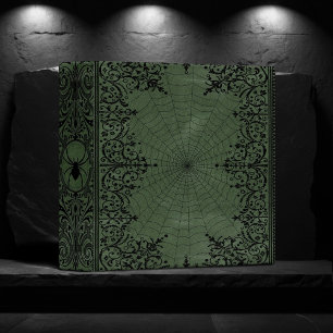 Classeur Spider Witch Sage Green Spiderweb Flouring