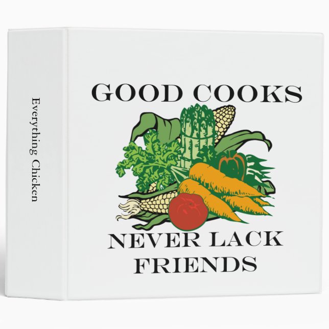 Classeur Spin Personnalisé Les bons cuisiniers ne manquent  (Devant/Côté)
