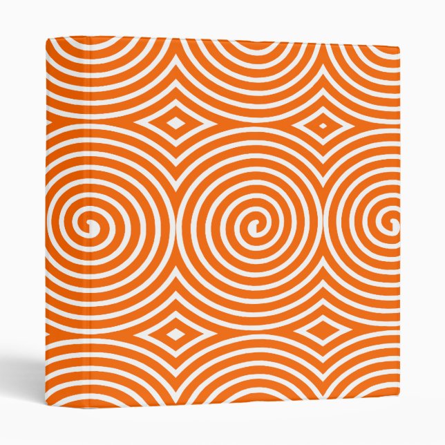 Classeur Spirales (1 po) - Orange sur blanc (Devant/Côté)