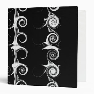 Classeur Spirales et volutes motif noir et blanc