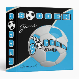 Classeur Sport de football Bleu bébé Nom do-it-yourself