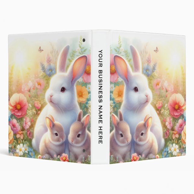 Classeur Spring Easter Bunny Family Floral Garden (Arrière-plan)
