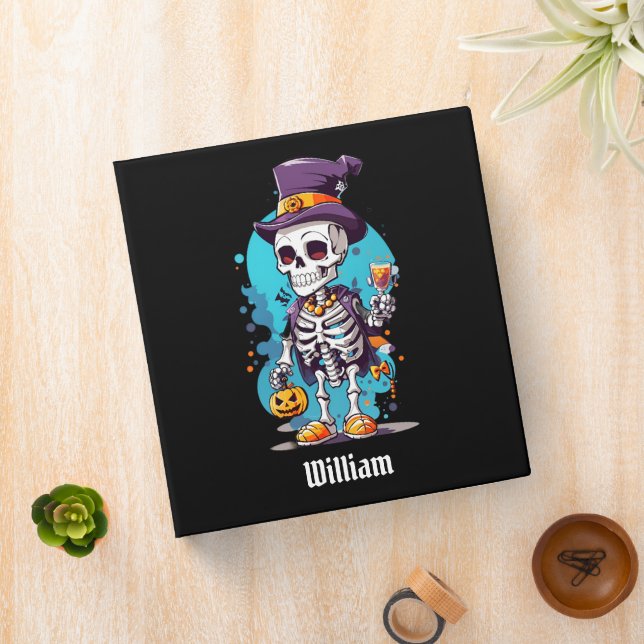 Classeur Squelette cool dans un Halloween de chapeau haut d (In Situ)