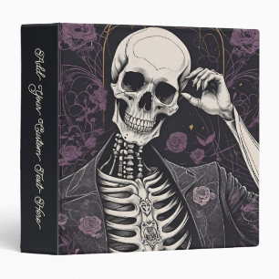 Classeur Squelette et Roses Halloween Dark Boho Gothique