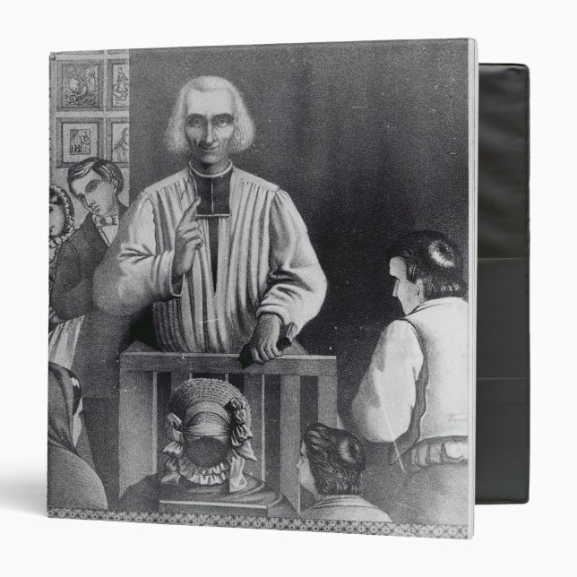 Classeur St Jean-Marie Vianney prêchant, 19ème siècle (Devant/Intérieur)