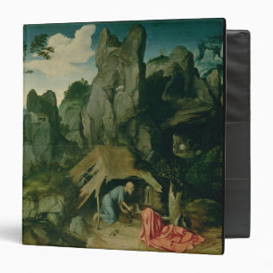 Classeur St Jerome dans le désert (huile sur le panneau)