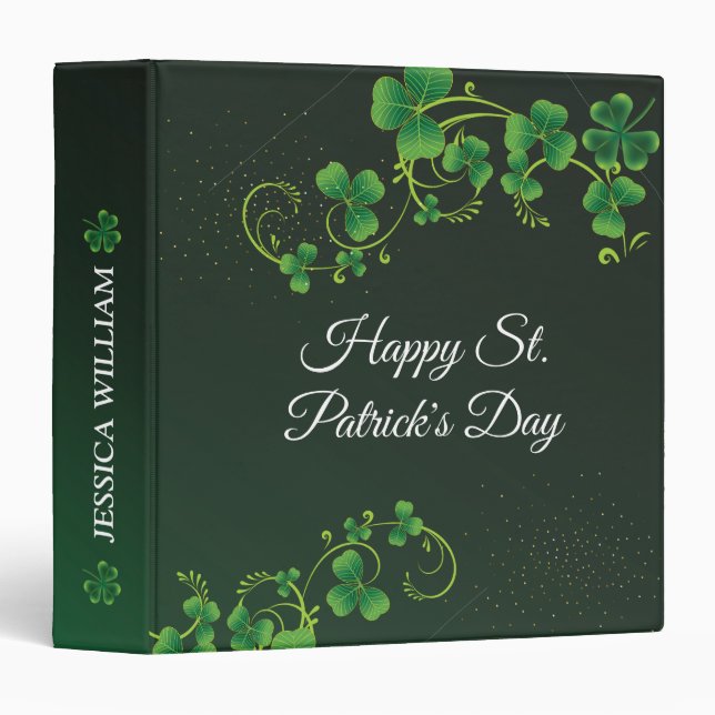 Classeur St. Patrick's Day Green Vine Shamrock Irish Party (Devant/Côté)