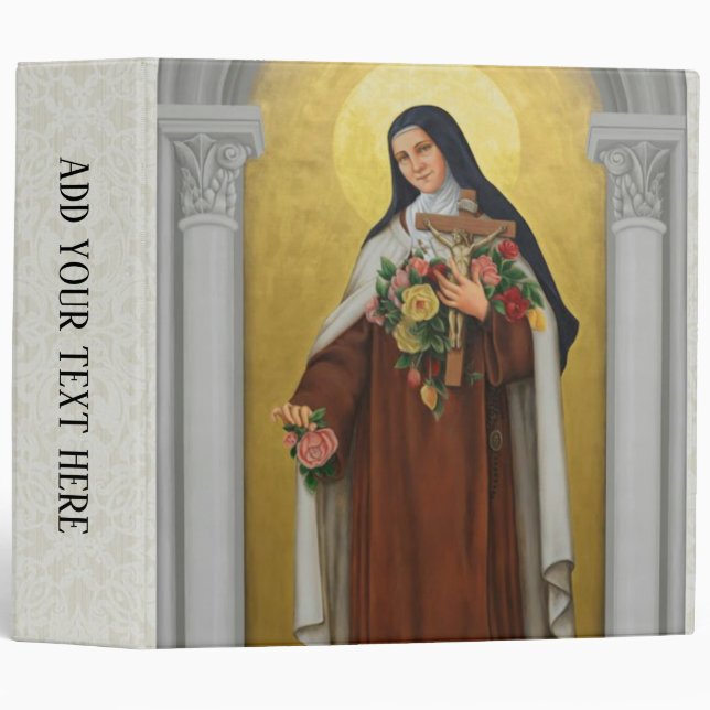 Classeur St Therese de Lisieux peu de fleur de Jésus (Devant/Côté)