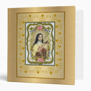Classeur St. Therese Roses Roses Roses Rose Or Religieux
