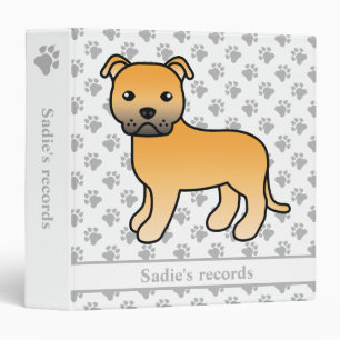 Classeur Staffie anglais Fawn Mignon Chien de dessin animé