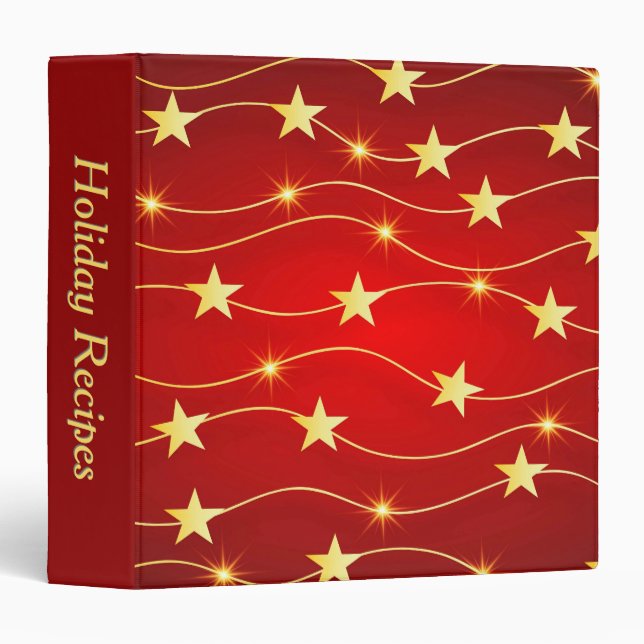 Classeur Star Adorned Ruby Red Motif Ajouter un texte (Devant/Côté)