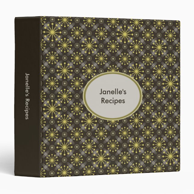 Classeur Starburst and Lines Mid Century Motif Earth Hues (Devant/Côté)